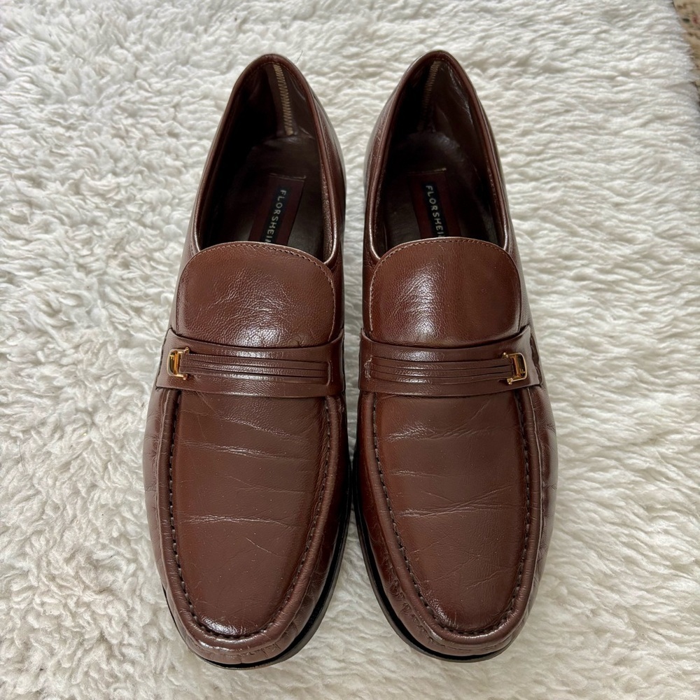 Florsheim Rich Brown Leather Slip-On/Loafers Men’s Shoes size 10.5 B